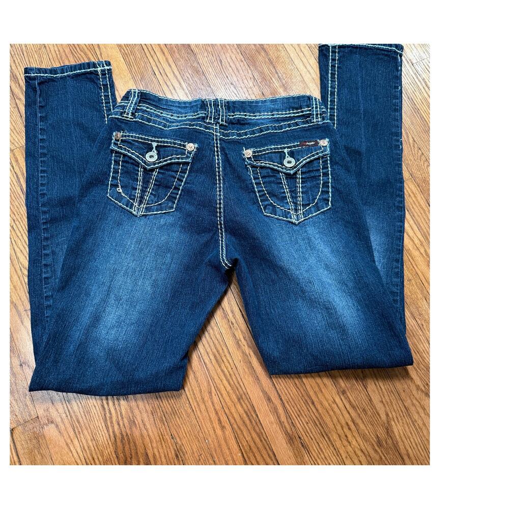 Vintage Y2K Angels Flapped Patch Pocket Sz 6 Boot‎ Cut Contrast Stitching